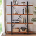 Rustic Wood Bookshelf with Vintage Industrial Style