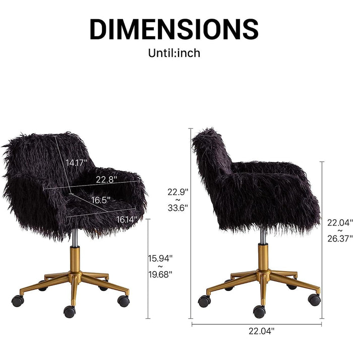 Soft Faux Fur Swivel Chair for Home Office