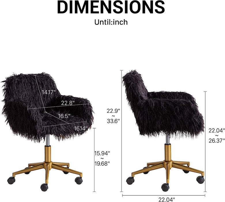 Soft Faux Fur Swivel Chair for Home Office