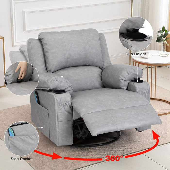 Swivel rocker recliner discount with cup holder