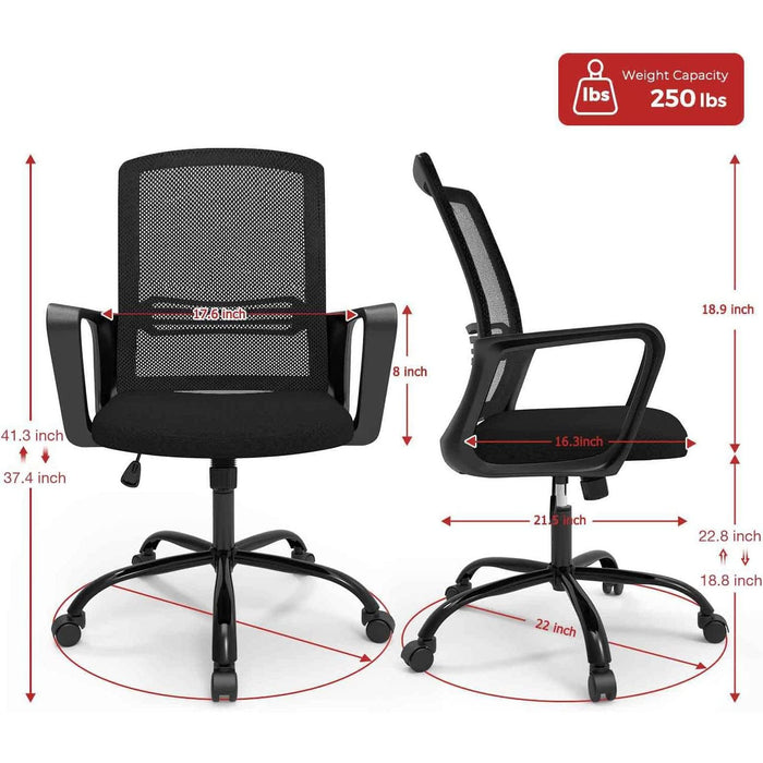 Ergonomic Mesh Office Chair with Armrests and Wheels