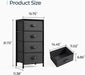 Dresser for Bedroom, Black Dresser with 4 Drawers