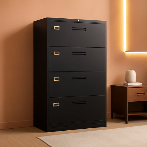 Lockable 4-Drawer Lateral File Cabinet for Office/Home