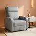 Padded Leather Recliner Club Chair (Gray)