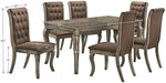 Dining Table Set for 6 with Tufted Chairs