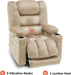 Beige Electric Power Recliner with Heat & Massage