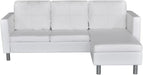White Artificial Leather Sectional Sofa