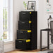 Black Vertical File Cabinet with Lock, 4-Drawer