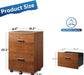 Walnut Mobile File Cabinet with 2 Drawers