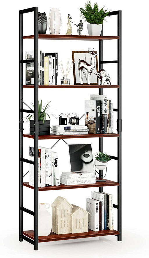 Tall Cherry Bookshelf for Home Office and Living Room