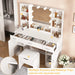 White Vanity Set with Drawers and Cabinets