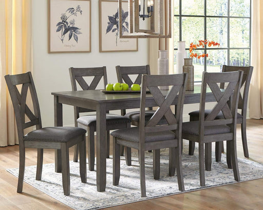 Gray Caitbrook Rustic 7-Piece Dining Set