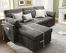 Grey Sofa Bed with Storage Chaise