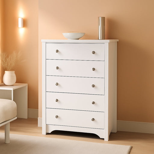 White Monterey 5-Drawer Bedroom Chest