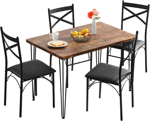 5-Piece Dining Table Set for Home Kitchen with 4 Chairs