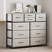 Grey 4 Drawer Chest of Drawers with Wood Top and Nightstand