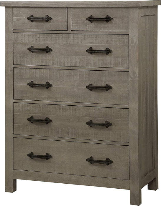 Rustic Gray Austin Solid Wood 6-Drawer Chest