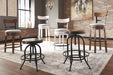 Modern Swivel Pub Height Barstool, Whitewash