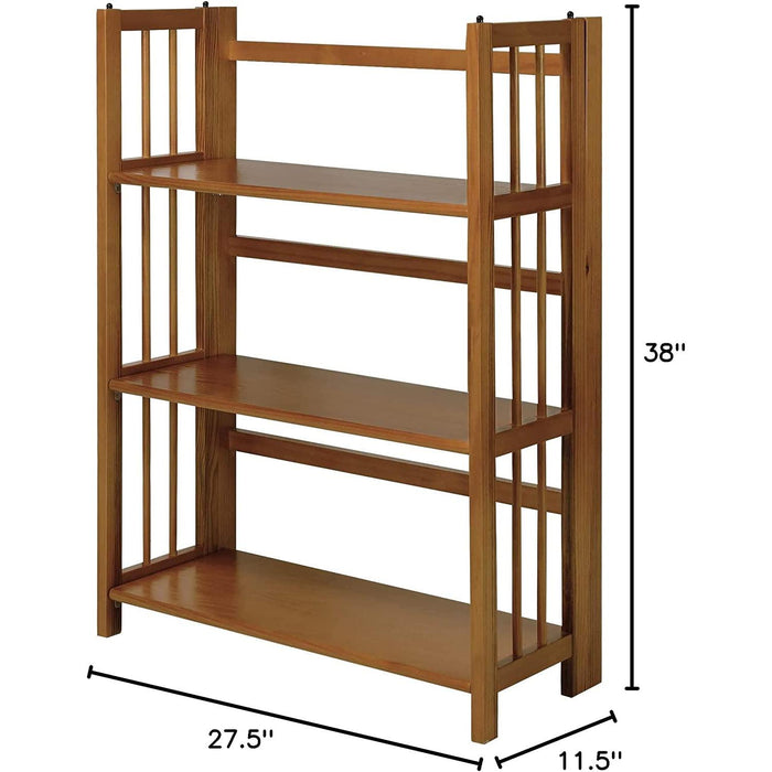 Stackable Chestnut Bookcase - 3 Shelves, 27.5″ Wide