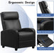 Black PU Leather Recliner Chair with Massage