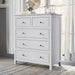 White Solid Wood 5-Drawer Storage Chest