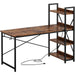Rustic Brown Desk with Power & Storage