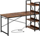 Rustic Brown Desk with Power & Storage