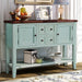 Cambridge Series Sideboard Table with Bottom Shelf, Antique Blue