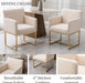 Cream Armrest Upholstered Dining Chairs Set of 4