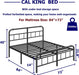 California King Metal Bed Frame with Headboard and Footboard