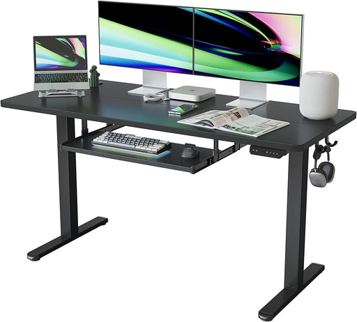 Adjustable Electric Standing Desk with Keyboard Tray