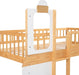 Train Shape Low Bunk Bed Twin over Twin, Wooden, Nature