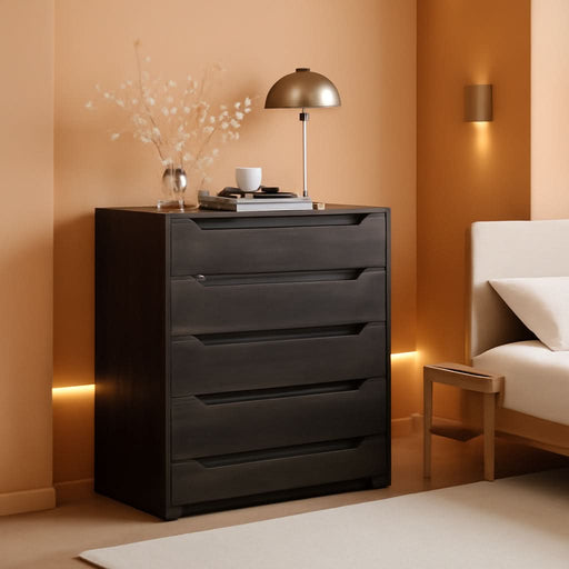 Modern 4 Drawer Dresser Walnut Finish For Bedroom Storage — ShipItFurniture Modern 4 Drawer Dresser Walnut Finish For Bedroom Storage — ShipItFurniture