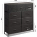 Fabric Storage Tower with 9 Drawers, Charcoal Black