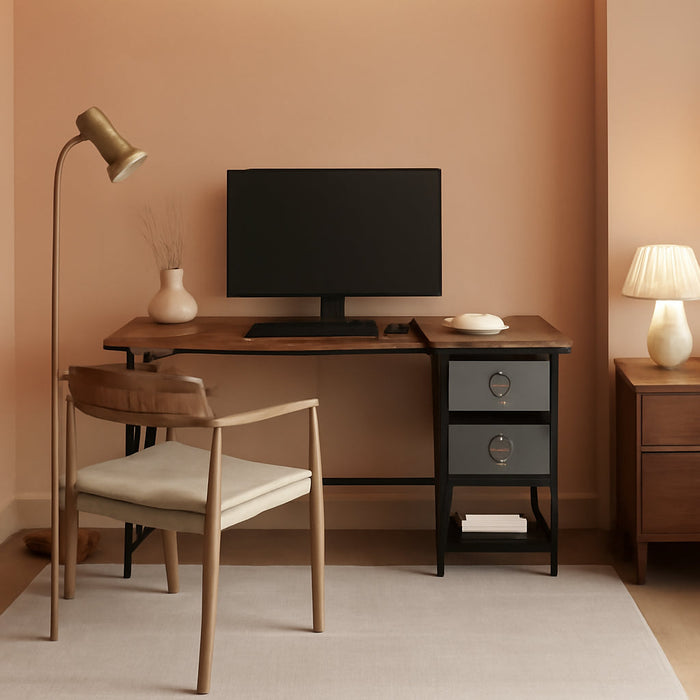 47″ Desk with Drawers and Shelves for Home Office