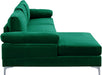 Large Green Velvet L-Shape Sectional Sofa