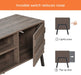 Wooden TV Console with 4 Storage Shelves