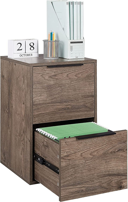 Grey 2-Drawer Vertical File Cabinet with Hanging Bars