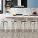Industrial Distressed White Counter Stools (Set/4)