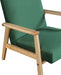 Green Velvet Mid Century Armchair with Wood Frame