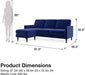 Blue Velvet Winston Sectional Sofa
