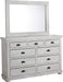 Willow Drawer Dresser with Mirror in Gray
