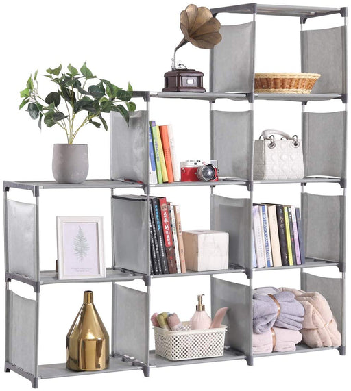 Grey 9-Cube Office Storage Cabinet