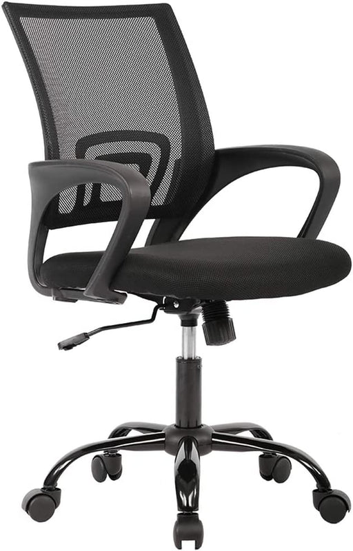 Ergonomic Black Mesh Office Chair with Armrests & Lumbar Support