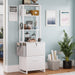White File Cabinet with Lock and Storage
