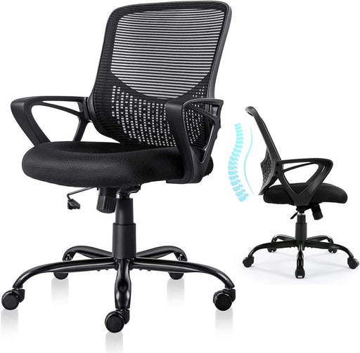 Ergonomic Mesh Office Chair with Armrests and Height Adjustment
