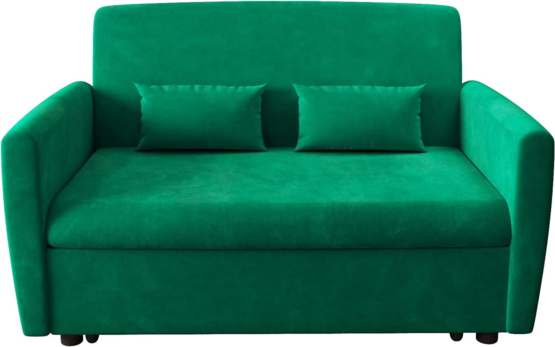 Modern Velvet Sofa Bed with Pull-Out Lounge