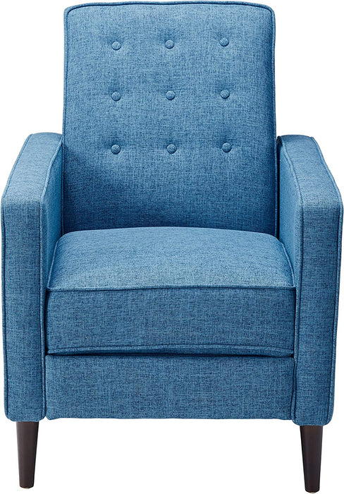 Muted Blue Mid Century Modern Fabric Recliner