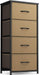 4-Drawer Fabric Storage Tower in Coffee