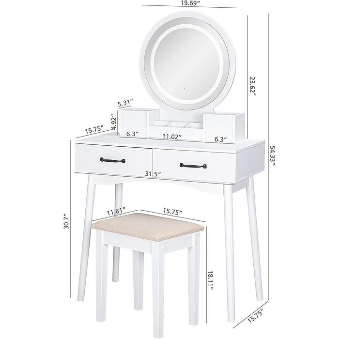 LED Lighted Makeup Vanity Set with Mirror